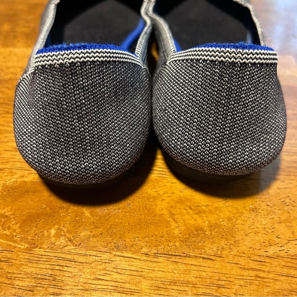 ROTHY’S **Destroyed** Rothy’s The Flat Round Toe Black White Birdseye | Size 8 - Picture 3 of 15